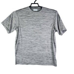 Men's Heather Gray Columbia Shirt Short Sleeve Performance Crew Neck Size M